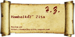 Hambalkó Zita névjegykártya
